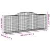 Arched Gabion Baskets - 15 pcs Galvanised Iron for Garden Decor