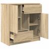 Sonoma Oak Sideboard with Drawers & Doors - 70.5x34x74.5 cm