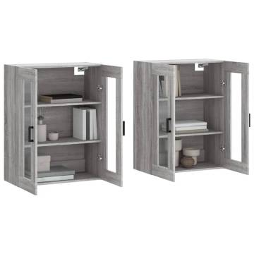 Wall Mounted Cabinets 2 pcs Grey Sonoma - Stylish Storage