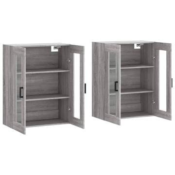 Wall Mounted Cabinets 2 pcs Grey Sonoma - Stylish Storage