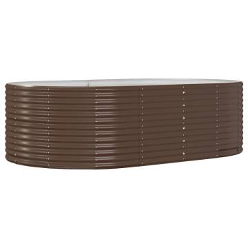 Garden Raised Bed Brown 212x140x68 cm - Durable Steel Planter