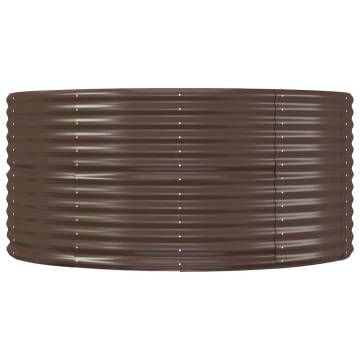 Garden Raised Bed Brown 212x140x68 cm - Durable Steel Planter