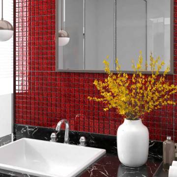 Mosaic Tiles 11 pcs Red 30x30 cm Glass - Hipomarket