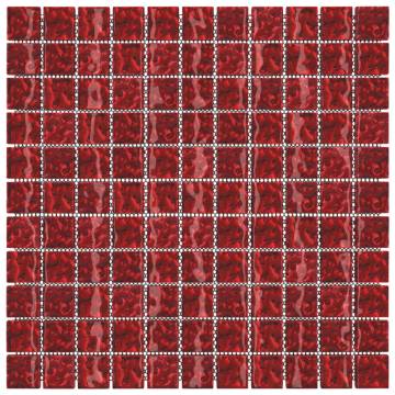 Mosaic Tiles 11 pcs Red 30x30 cm Glass - Hipomarket