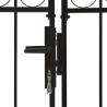 Double Door Fence Gate with Arched Top - 400x175 cm Black