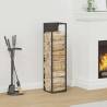  Firewood Rack Black 25x25x100 cm Cold-rolled steel Size 25 x 25 x 100 cm Colour black 