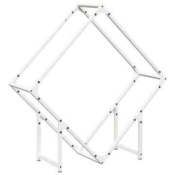 Firewood Rack White 80x25x80 cm | Durable Cold-Rolled Steel