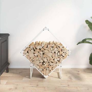 Firewood Rack White 80x25x80 cm | Durable Cold-Rolled Steel