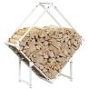 Firewood Rack White 80x25x80 cm | Durable Cold-Rolled Steel