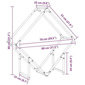 Firewood Rack White 80x25x80 cm | Durable Cold-Rolled Steel