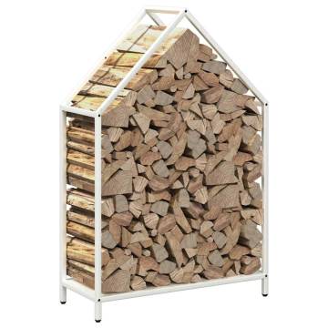 Firewood Rack White 60x25x90 cm - Durable Steel Storage