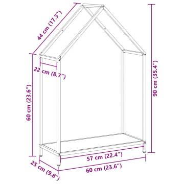 Firewood Rack White 60x25x90 cm - Durable Steel Storage