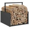 Firewood Rack Black 40x40x40 cm - Durable Cold-Rolled Steel