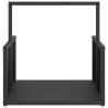 Firewood Rack Black 40x40x40 cm - Durable Cold-Rolled Steel