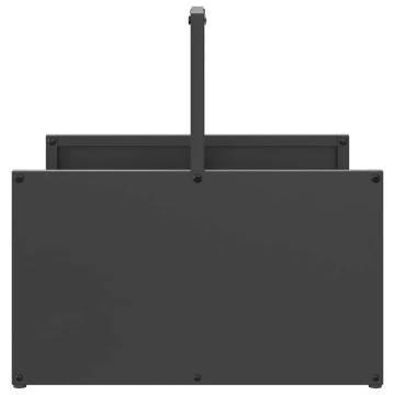 Firewood Rack Black 40x40x40 cm - Durable Cold-Rolled Steel