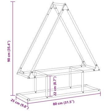 Firewood Rack Anthracite 80x25x90 cm - Durable Steel Storage