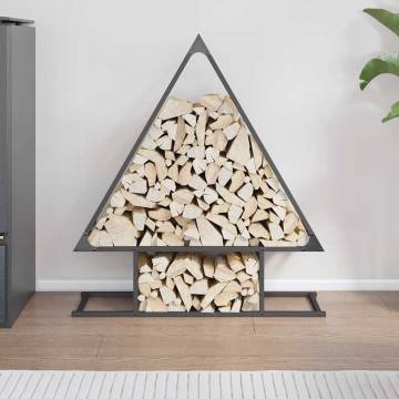 Firewood Rack Black 80x25x90cm | Durable Steel Design