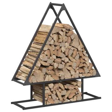 Firewood Rack Black 80x25x90cm | Durable Steel Design