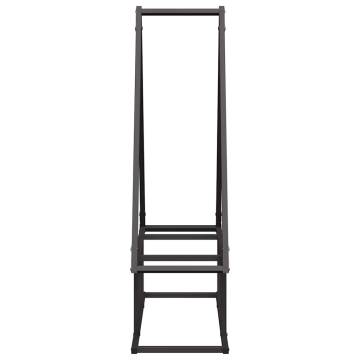 Firewood Rack Black 80x25x90cm | Durable Steel Design