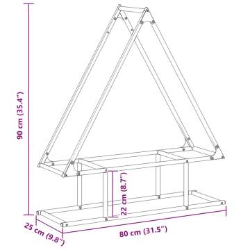 Firewood Rack Black 80x25x90cm | Durable Steel Design