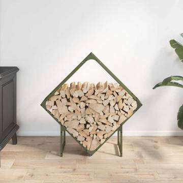 Firewood Rack Olive Green - Sturdy Cold-Rolled Steel Storage