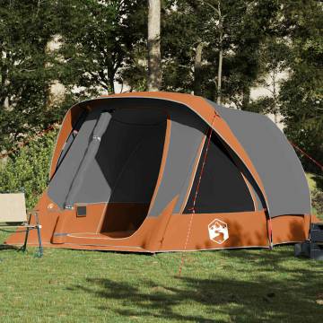 Family Tent Cabin 6-Person Waterproof Grey & Orange