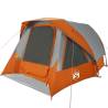 Family Tent Cabin 6-Person Waterproof Grey & Orange