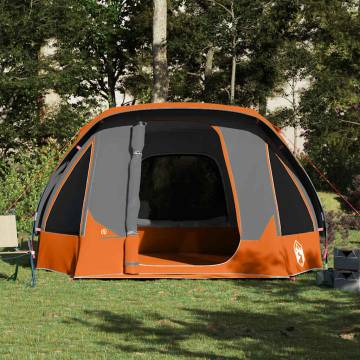 Family Tent Cabin 6-Person Waterproof Grey & Orange