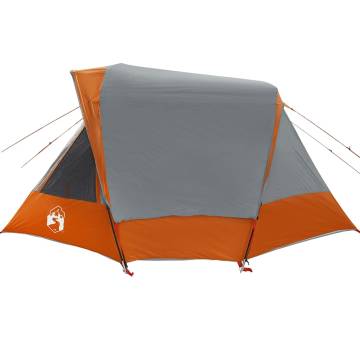 Family Tent Cabin 6-Person Waterproof Grey & Orange