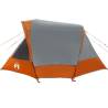 Family Tent Cabin 6-Person Waterproof Grey & Orange