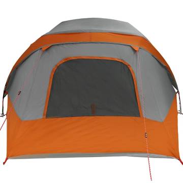 Family Tent Cabin 6-Person Waterproof Grey & Orange