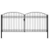  Fence Gate Double Door with Arched Top Steel 400x200 cm Black Size 400 x 200 cm 