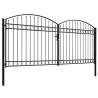 Arched Steel Double Fence Gate - 400x200 cm Black | Hipo Market