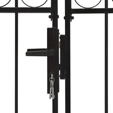 Arched Steel Double Fence Gate - 400x200 cm Black | Hipo Market