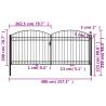 Arched Steel Double Fence Gate - 400x200 cm Black | Hipo Market