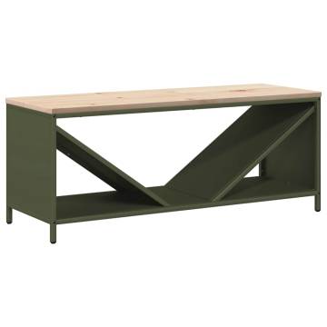 Firewood Rack with Wooden Top - Olive Green | Sturdy & Stylish