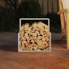  Firewood Rack White 40x40x40 cm Cold-rolled steel