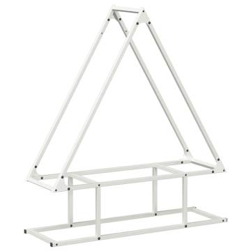 Firewood Rack White 80x25x90 cm – Durable Cold-Rolled Steel