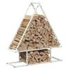 Firewood Rack White 80x25x90 cm – Durable Cold-Rolled Steel