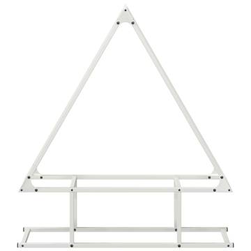 Firewood Rack White 80x25x90 cm – Durable Cold-Rolled Steel