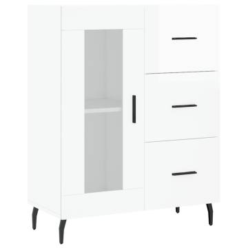 Stylish Highboard High Gloss White | 69.5x34x180 cm