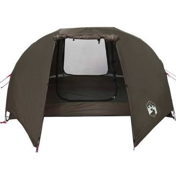 Fishing Tent 3-Person Brown Waterproof - Hipomarket