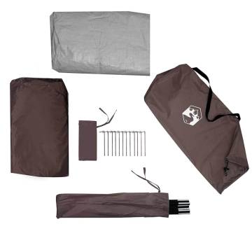 Fishing Tent 3-Person Brown Waterproof - Hipomarket