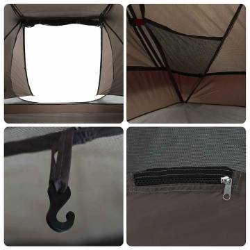 Fishing Tent 3-Person Brown Waterproof - Hipomarket