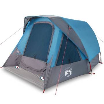 Family Tent Cabin 6-Person Blue Waterproof - Hipomarket