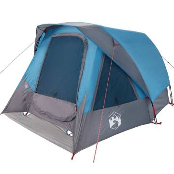 Family Tent Cabin 6-Person Blue Waterproof - Hipomarket