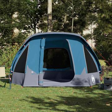 Family Tent Cabin 6-Person Blue Waterproof - Hipomarket