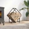  Firewood Rack Black 60x25x60 cm Cold-rolled steel Size 60 x 25 x 60 cm Colour black 