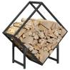 Firewood Rack Black 60x25x60 cm - Cold-Rolled Steel Sturdy Storage