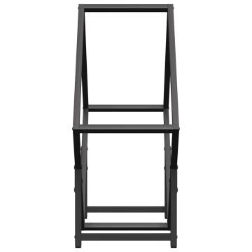 Firewood Rack Black 60x25x60 cm - Cold-Rolled Steel Sturdy Storage